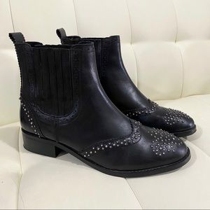 ASOS Flat Leather Ankle Boots with Studs